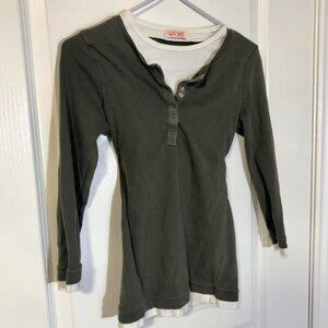 2 in 1 vintage dark green longsleeve